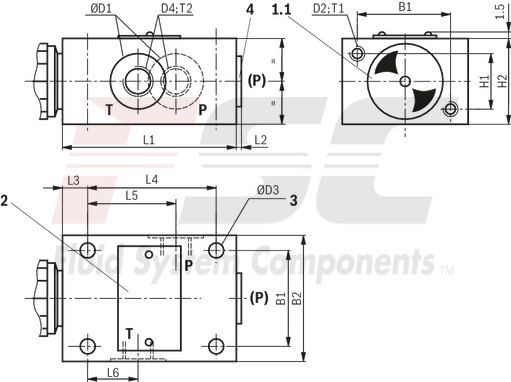 technical illustration-R978914734-Size 15, P → T, mechanically actuated