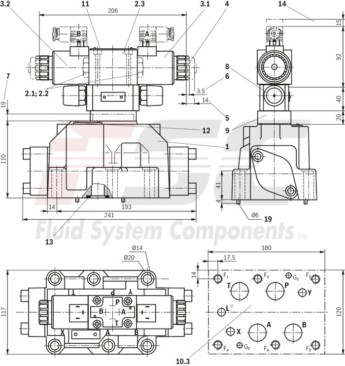 technical illustration-R978916012-Size 22, symbol E, electrical with solenoid, 110-120 V AC