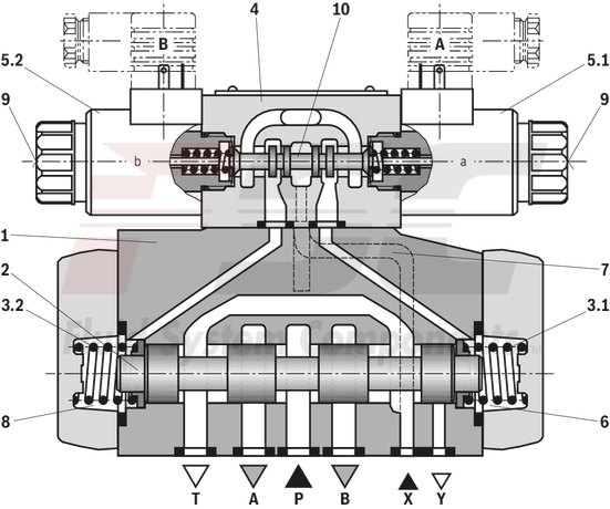 technical illustration-R978916012-Size 22, symbol E, electrical with solenoid, 110-120 V AC