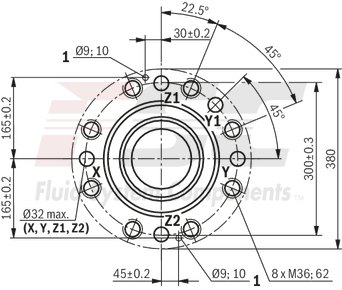 technical illustration-R900912728-Size 32, symbol H2, hydraulically actuated