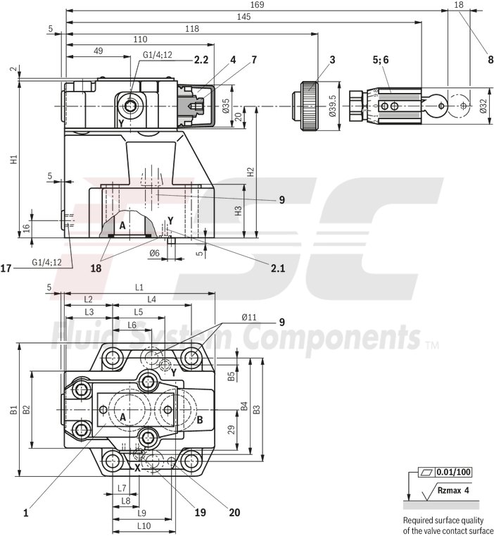 technical illustration-R900596961-For subplate mounting Porting pattern according to ISO&nbsp;5781 For threaded connection As cartridge valve 4 optional adjustment types:&bull; Rotary knob&bull; Sleeve with hexagon and protective cap&bull; Lockable rotary knob with scale&bull; Rotary knob with scale 5 pressure ratings Check valve, optional (subplate mounting only)