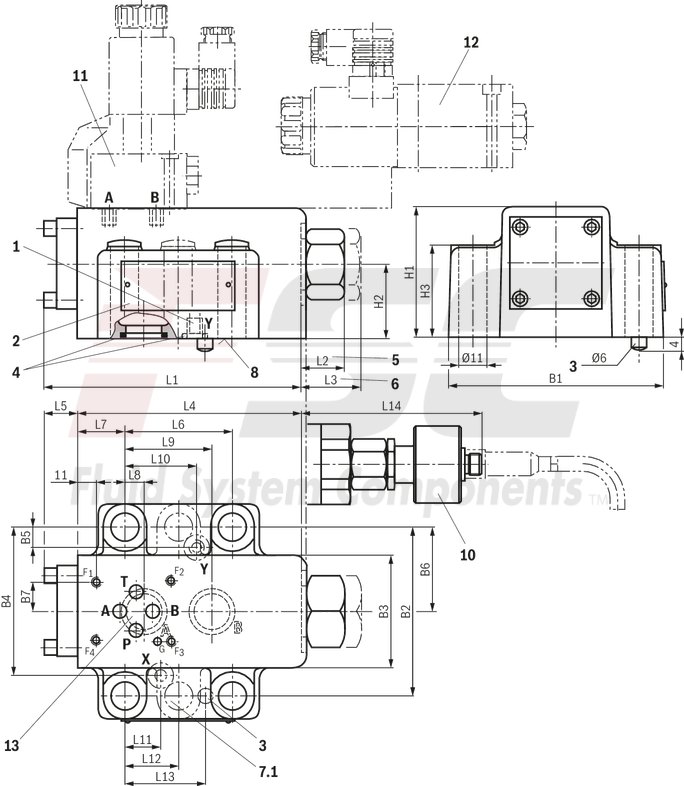 technical illustration-R900457388-For subplate mounting Porting pattern according to ISO&nbsp;5781-06-07-0-00 (NG10), ISO&nbsp;5781-08-10-0-00 (NG20), ISO&nbsp;5781-10-13-0-00 (NG32) For threaded connection For the leakage-free blocking of one actuator port Attachment possibility for directional spool valve or directional seat valve, optional Pilot oil return, external Version with pre-opening for dampened release, optional Various cracking pressures, optional Check valve installation sets available individually Corrosion-protected design