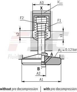 technical illustration-R900964465-Size 40, A → B, hydraulically actuated