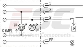 technical illustration-R901102362-200 bar, micro switch with NC contact/NO contact function, device connector DIN EN 175301-803 (large cubic connector)
