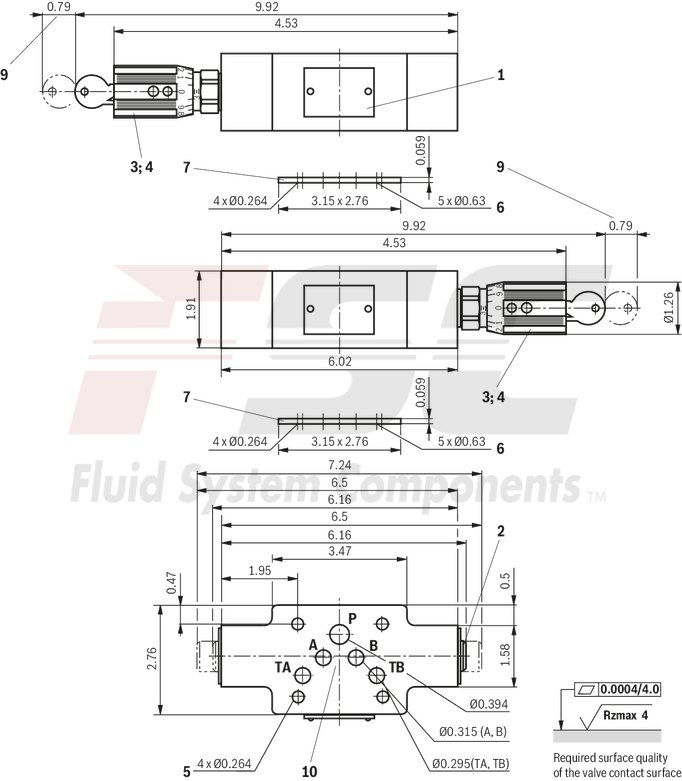 technical illustration-R900517812-Size 10, A1 &rarr; A2, B1 &rarr; B2 or A2 &rarr; A1, B2 &rarr; B1, mechanical