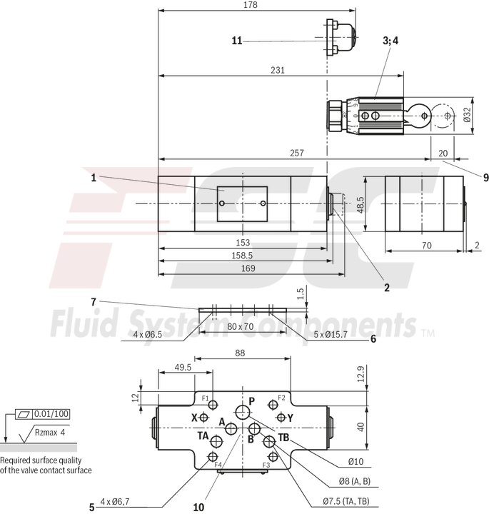 technical illustration-R900517812-Size 10, A1 &rarr; A2, B1 &rarr; B2 or A2 &rarr; A1, B2 &rarr; B1, mechanical
