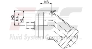 technical illustration-R902161205-Large variety of available nominal sizes allows exact adjustment to the application High power density Very high total efficiency High starting efficiency Working ports SAE flange or thread Optional with integrated pressure relief valve Optional with mounted addifitonal valve: counterbalance valve (BVD/BVE), flushing and boost-pressure valve Bent-axis design

