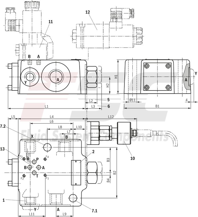 technical illustration-R900457388-For subplate mounting Porting pattern according to ISO&nbsp;5781-06-07-0-00 (NG10), ISO&nbsp;5781-08-10-0-00 (NG20), ISO&nbsp;5781-10-13-0-00 (NG32) For threaded connection For the leakage-free blocking of one actuator port Attachment possibility for directional spool valve or directional seat valve, optional Pilot oil return, external Version with pre-opening for dampened release, optional Various cracking pressures, optional Check valve installation sets available individually Corrosion-protected design