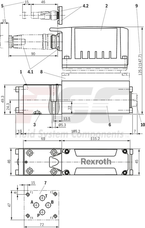 technical illustration-R901382312-Size 6, symbol C3, electrical with integrated electronics 24 V DC