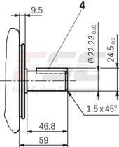technical illustration-R978045699-Fixed displacement, size 45 cm³, pressure 175 bar, clockwise rotation, 600-1800 rpm, mounting flange SAE-B