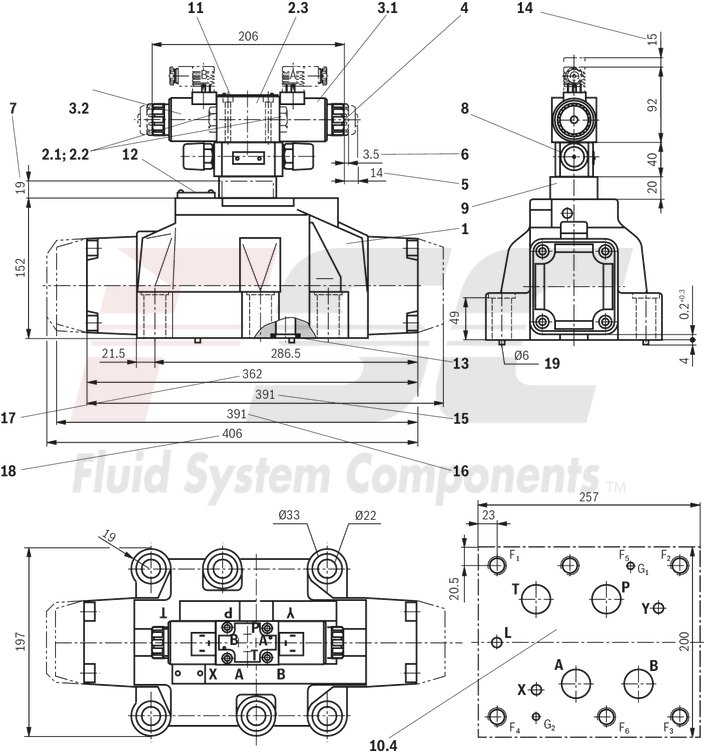 technical illustration-R978916012-Size 22, symbol E, electrical with solenoid, 110-120 V AC