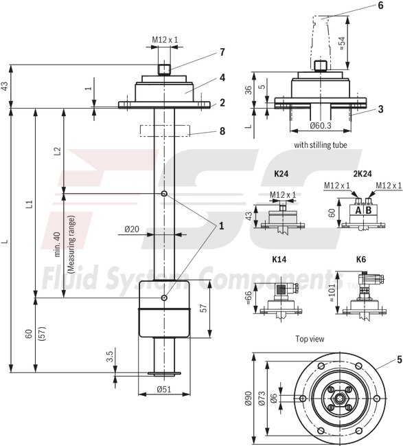 technical illustration-R901335458-Float switch combined with temperature contact