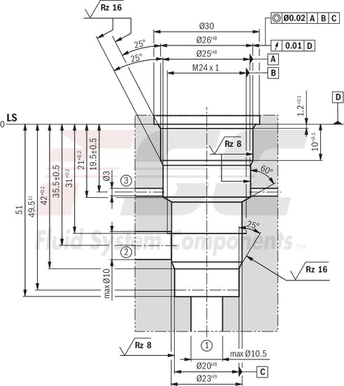 technical illustration-R900438134-Pressure reducing valve, pilot operated