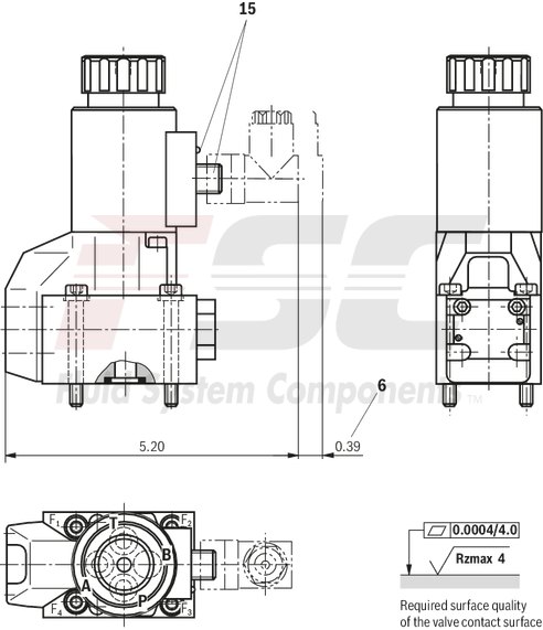 technical illustration-R900212093-2/2-, 3/2- or 4/2-way version Porting pattern according to DIN 24340 form A Porting pattern according to ISO&nbsp;4401-03-02-0-05 Air-gap DC solenoids with detachable coil Solenoid coil is rotatable by 90&deg; The coil can be changed without having to open the pressure-tight chamber Electrical connection as individual connection Optional auxiliary operating device Inductive position switch and proximity sensors (contactless)