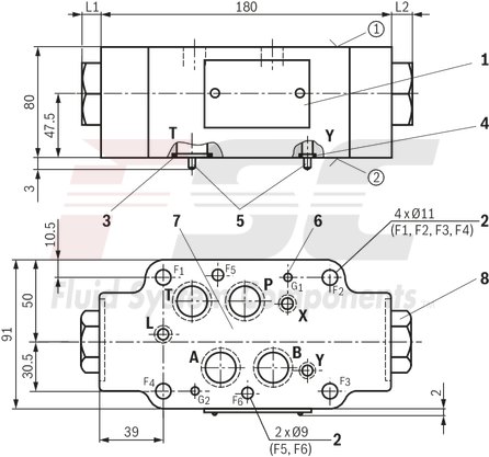 technical illustration-R900412459-Size 16, A1 &rarr; A2, B1 &rarr; B2, mechanically actuated