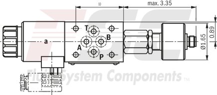 technical illustration-R900945999-Direct-controlled directional slide valve with solenoid actuation Sandwich plate valve As stop straight-through valve or stop straight-through short circuit valve Porting pattern according to DIN&nbsp;24340 form&nbsp;A (without locating hole), (standard) Porting pattern according to ISO&nbsp;4401-03-02-0-05 (with locating hole) Wet-pin AC or DC solenoids Manual override, optional