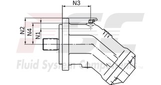 technical illustration-R902202055-Large variety of available nominal sizes allows exact adjustment to the application High power density Very high total efficiency High starting efficiency Working ports SAE flange or thread Optional with integrated pressure relief valve Optional with mounted addifitonal valve: counterbalance valve (BVD/BVE), flushing and boost-pressure valve Bent-axis design