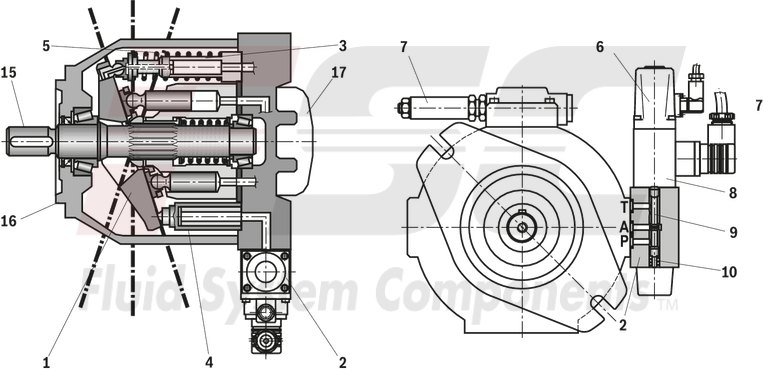 technical illustration-R978049363-Pump A10VSO BR31 with external analog electronics