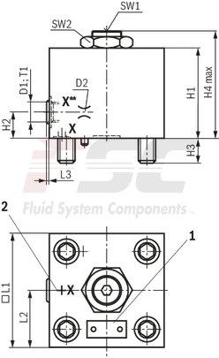 technical illustration-R900912728-Size 32, symbol H2, hydraulically actuated