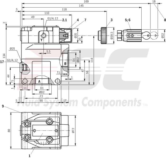 technical illustration-R900596961-For subplate mounting Porting pattern according to ISO&nbsp;5781 For threaded connection As cartridge valve 4 optional adjustment types:&bull; Rotary knob&bull; Sleeve with hexagon and protective cap&bull; Lockable rotary knob with scale&bull; Rotary knob with scale 5 pressure ratings Check valve, optional (subplate mounting only)