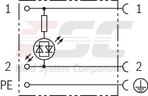 technical illustration-R901017022-Mating connector, 3-pole (2 + PE) EN 175301-803, with LED, black