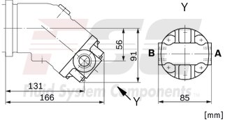technical illustration-R902161205-Large variety of available nominal sizes allows exact adjustment to the application High power density Very high total efficiency High starting efficiency Working ports SAE flange or thread Optional with integrated pressure relief valve Optional with mounted addifitonal valve: counterbalance valve (BVD/BVE), flushing and boost-pressure valve Bent-axis design
