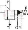 technical illustration-R901223095-For subplate mounting<br>
Porting pattern according to ISO&nbsp;6264-06-09-*-97 (NG10) and ISO&nbsp;6264-08-13-*-97 (NG25) For threaded connection 4 adjustment types for pressure adjustment, optionally<br>
• Rotary knob<br>
• Sleeve with hexagon and protective cap<br>
• Lockable rotary knob with scale<br>
• Rotary knob with scale 5 pressure ratings
