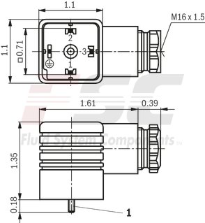 technical illustration-R901017012-Mating connector, connector 3-pole (2 + PE) EN 175301-803