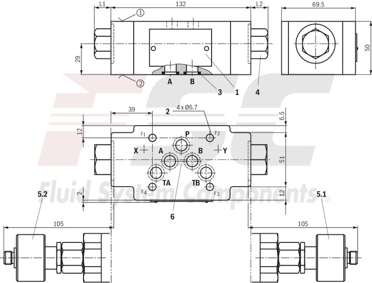 technical illustration-R900407439-Size 10, A1 → A2, B1 → B2, mechanically actuated