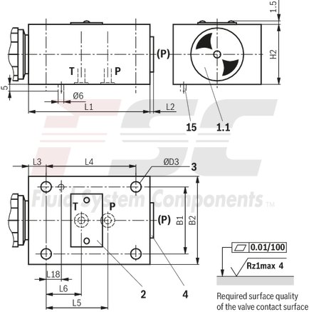 technical illustration-R978914734-Size 15, P → T, mechanically actuated