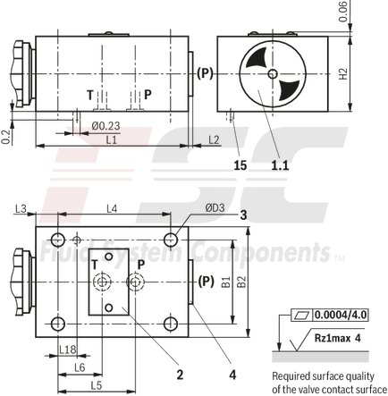 technical illustration-R978914734-Size 15, P → T, mechanically actuated