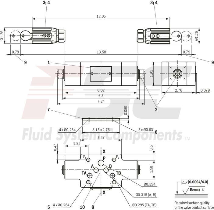 technical illustration-R900517812-Size 10, A1 &rarr; A2, B1 &rarr; B2 or A2 &rarr; A1, B2 &rarr; B1, mechanical
