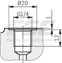 technical illustration-R901147113-Internal gear pump, size 40, pressure 350 bar for industrial applications, open circuit