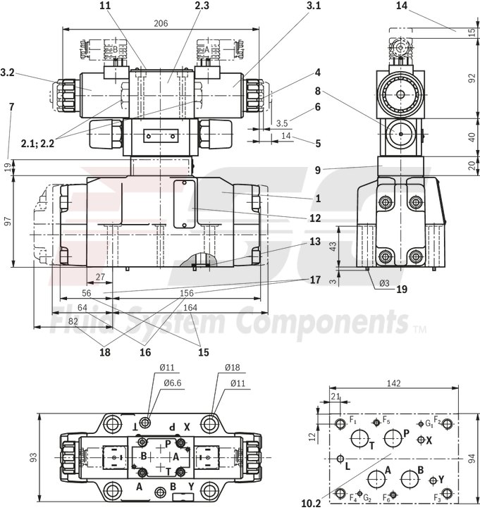 technical illustration-R978916012-Size 22, symbol E, electrical with solenoid, 110-120 V AC