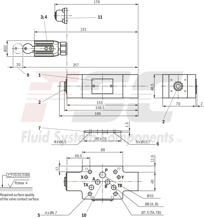 technical illustration-R900517812-Size 10, A1 &rarr; A2, B1 &rarr; B2 or A2 &rarr; A1, B2 &rarr; B1, mechanical